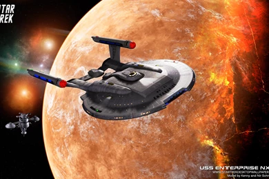 Star Trek Enterprise NX01 On Burning Planet, Free Star Trek ...