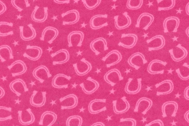 Western Fabric  Horseshoe Pink Flannel