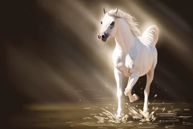 White Horse, Painting, Artistic, 2880x1800 HD Wallpapers And FREE ...
