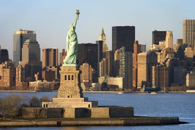 Skylines New York City Statue Of Liberty Manhattan Wallpapers ...