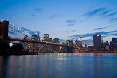 Brooklyn, Bridge, Skyline, Wallpaper, Designs, Sunset, Digital ...