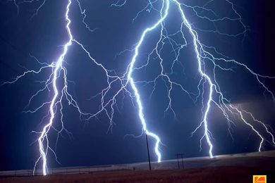 Lightning Over Field   Weather Wallpapers Image Featuring Lightning