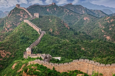 Great Wall Of China Forest Mountains Wallpapers