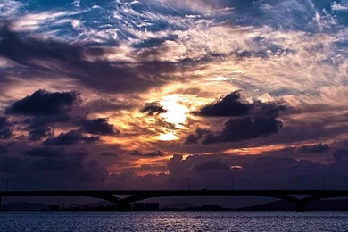 Artistic Sunrise Bridges Wallpapers Iphone