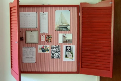 Bulletin Board With Shutters   Crafty Nest