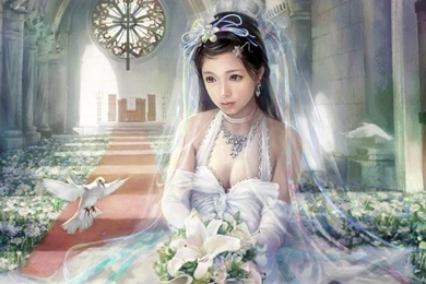 Beautiful White Wedding Dress Fantasy Girl Wallpaper,Beautiful HD ...