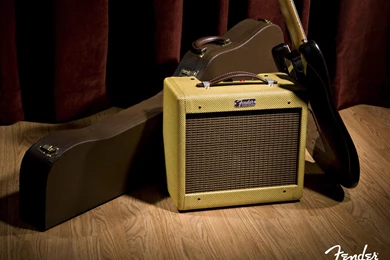 Download 1600x1200 Fender Amplifier, Guitar And Case Wallpapers