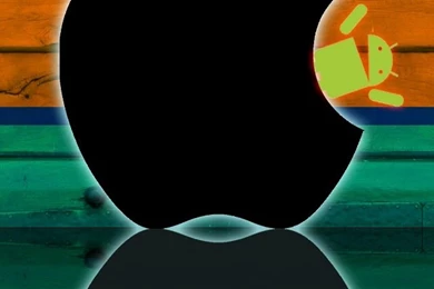 Android Eating Apple Symbol