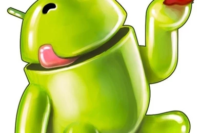 Android Eating Red Apple   HD Wallpapers