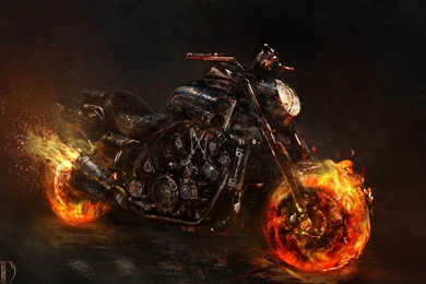Wallpapers Ghost Rider Wallpapper Bike Artwork Yamaha Vmax Shop ...
