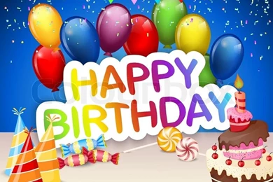 Vector Illustration Of Birthday Backgrounds With Cartoon Colorful ...