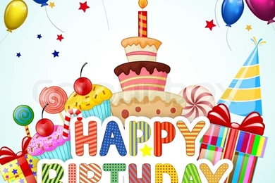 Vector Illustration Of Birthday Backgrounds With Birthday Cake ...