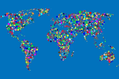 Clipart   Colorful Circles World Map With Backgrounds 3