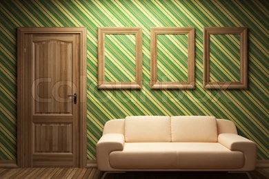 Illuminated Fabric Wallpapers And Door Made In 3D