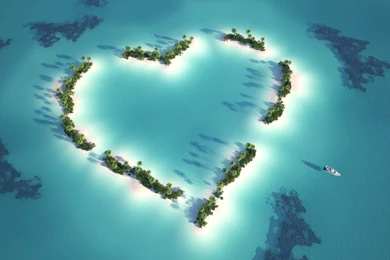 1600x1200 Heart, Turquoise, Heart, Tropics, Island, Palm, Love ...