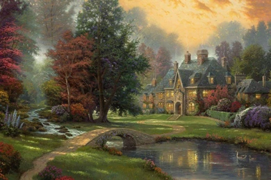 Download Thomas Kinkade Autumn Wallpapers High Quality