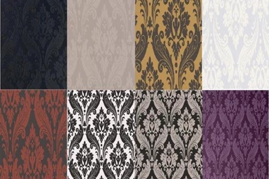 GRAHAM & BROWN VINTAGE FLOCK KELLY HOPPEN DAMASK WASHABLE VINYL ...