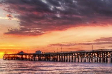 California Beach Dock Sunset