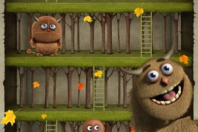 Cute Cartoon Tree Shelf iPhone 5 Wallpapers