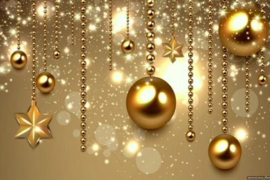 Golden Balls Bokeh Christmas HD Wallpapers