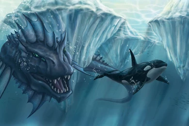 Sea Monster Chasing The Killer Whale Wallpapers » WallDevil   Best ...