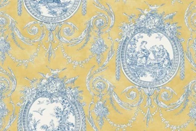 Waverly 5505960 Vignette Toile Wallpaper, Yellow, 20.5 Inch Wide ...