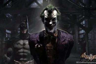 Image   Batman With Joker In Pen Batman Arkham Asylum Wallpapers ...