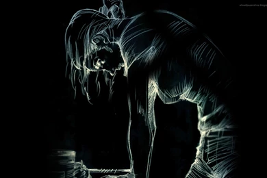 Tired Black And White Girl Sketch Wallpapers From Dark Wallpapers