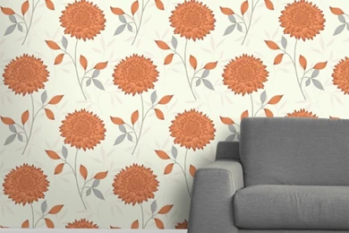 I Love Wallpaper™ Fanfare Floral Wallpapers Orange / Cream   I Love ...