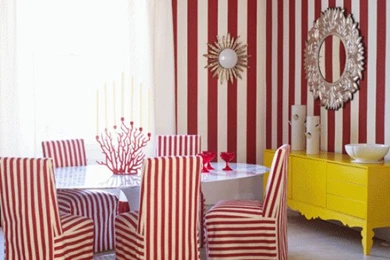Striped Dining Room Wallpapers
