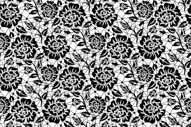 Seamless Black Lace Backgrounds With Roses Pattern