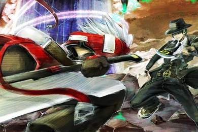 Blazblue Green Hair Hat Hazama Male Ragna The Bloodedge Suit Sword ...