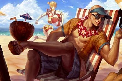 Lee Sin Pool Party Splash Art Wallpapers 3840x... 3070
