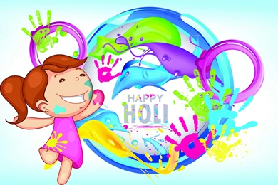 Cute Girl Happy Holi Wallpapers For Desktop   Large HD Wallpapers