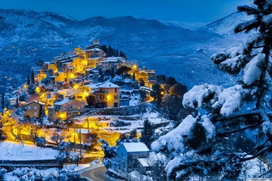 Beautiful Christmas Village HD Desktop Wallpapers : Widescreen ...