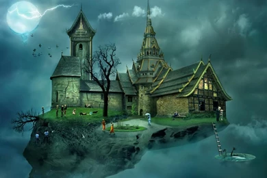 Desktop Wallpapers · Gallery · 3D Art · Up On The Housetop