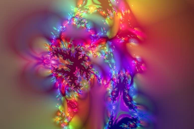 Coloured Oil Paints Vortex Fractal