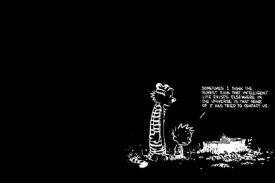 Comics Calvin And Hobbes Black Backgrounds Wallpapers