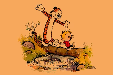 Calvin And Hobbes Log Balance HD Wallpaper,cartoon/comic HD ...