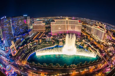 Bellagio Hotel Las Vegas Fountain Show Top View Wallpapers ...