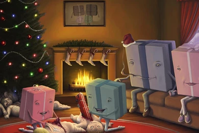 Christmas Disturbing Drawings Gifts Indoors Wallpapers   (