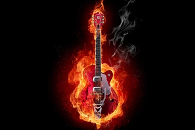 High Resolution Fire Guitar Cool Wallpapers Full Size ...