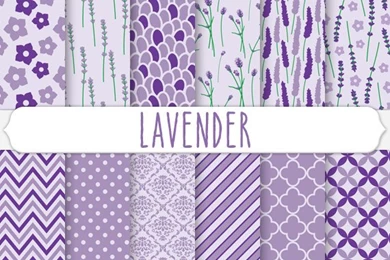 Lavender Digital Paper Purple Floral Patterns By HoneyClipArt