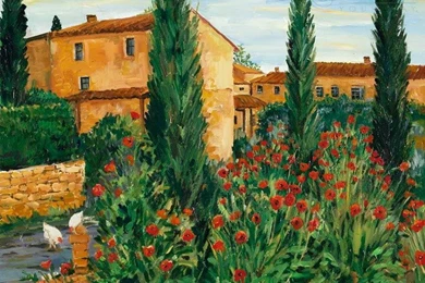 Tuscan Wall Mural Ideas With Tuscan Hilltop Retreat   Wallpapers ...