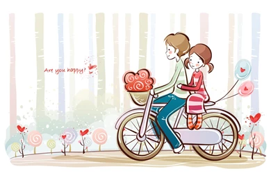 Wallpaper, Desktop, Inbetweening, Love, Illustration (