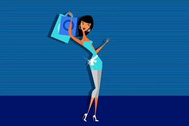 Wallpapers Fashion Shopping Vector Time Happy Shop Girl 1920x1200 ...