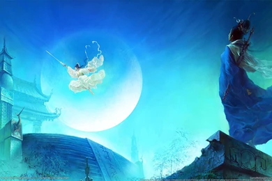 Women Sword Chinese Artwork Wallpapers   (