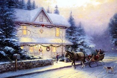Free Holiday Wallpapers Christmas Eve Painting Wallpapers 1920x1440 ...