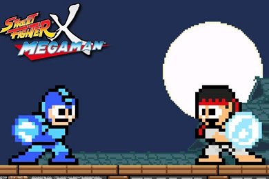 Street Fighter X Mega Man 8 bit Wallpapers Featuring Ryu, Blanka ...