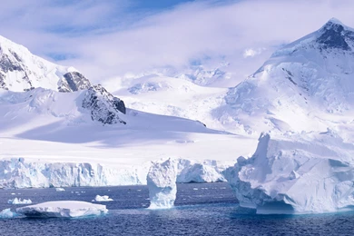 Download Wallpapers 3840x2160 Mountains, Snow, Ice, Cold, Ocean ...